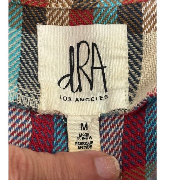 DRA LA blue/red plaid top, bohemian, transitional, southwest, rustic, cabincore - Picture 5 of 6